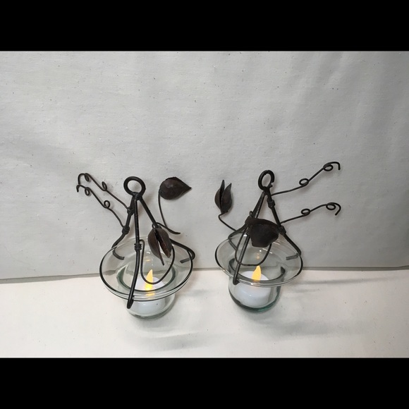 Pair of hanging votive candle holders - Picture 2 of 3